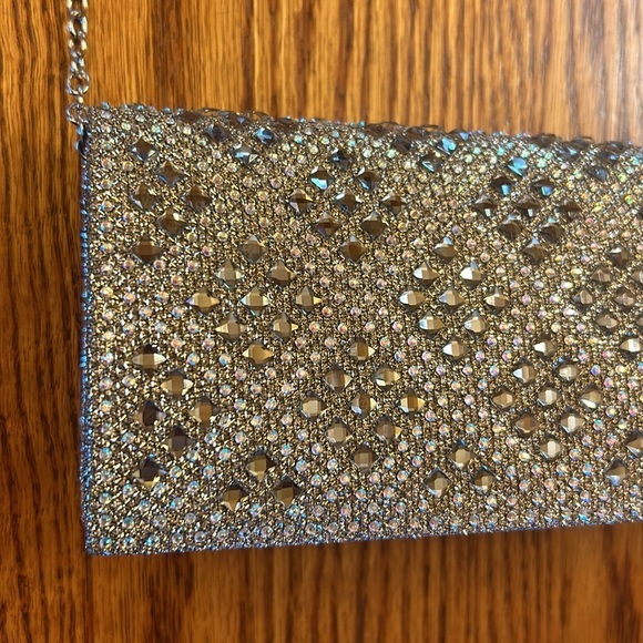 D’Margeaux New York Rhinestone & Crystals Silver & Bronze Formal Clutch Purse - Picture 3 of 9